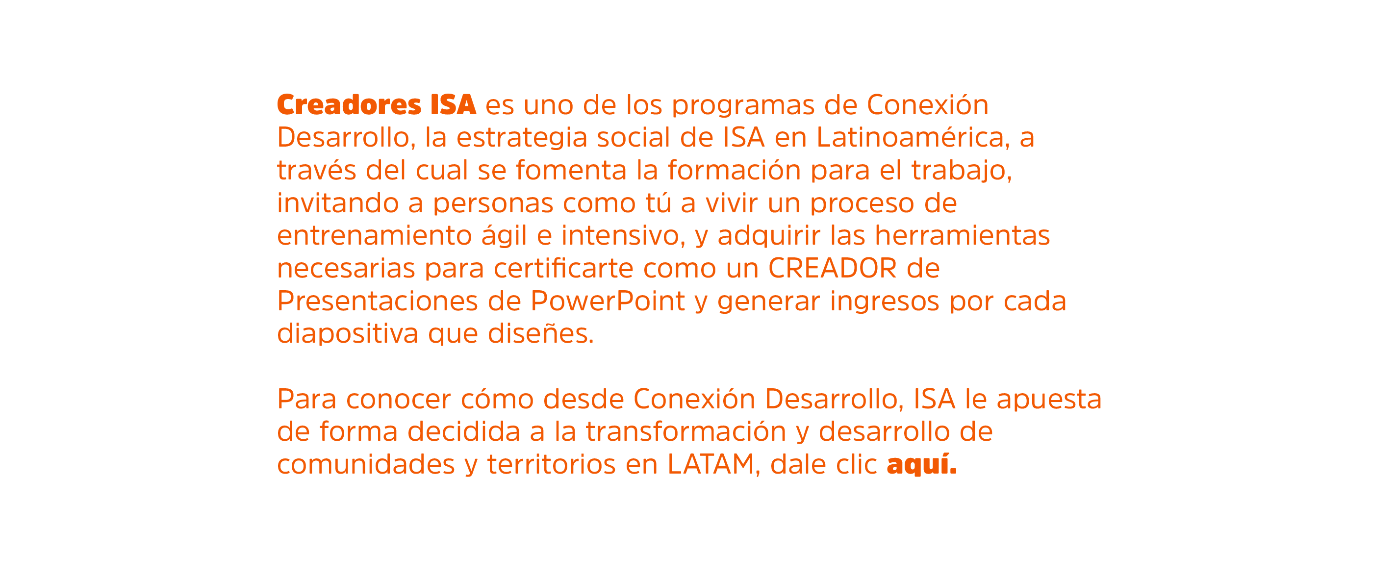 Descripción de Creadores ISA